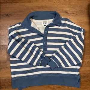 American eagle Blue and White Striped oversized sweatshirt
